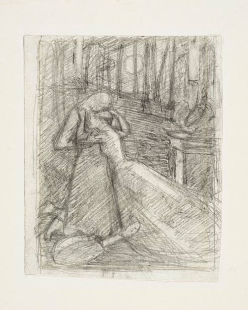 Study for an Illustration to Coleridge's 'Love' or Two figures in a Moonlit Wood