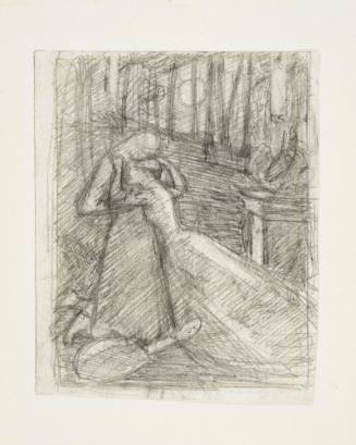 Study for an Illustration to Coleridge's 'Love' or Two figures in a Moonlit Wood