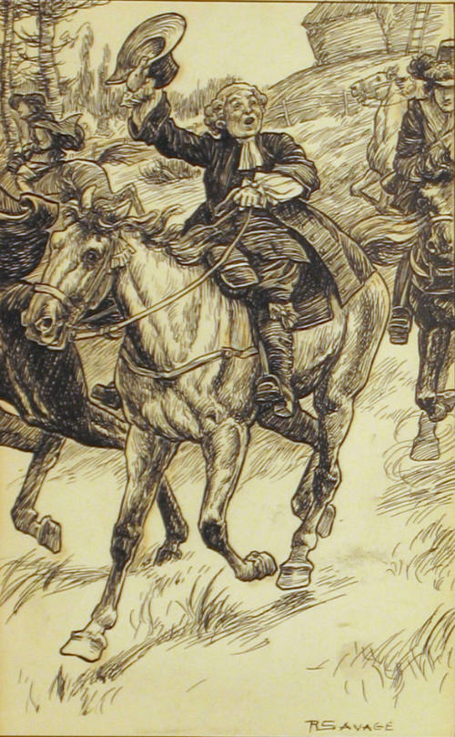 Four pen and ink drawings [Four subjects from 'Sartor Resartus' (in one frame)]