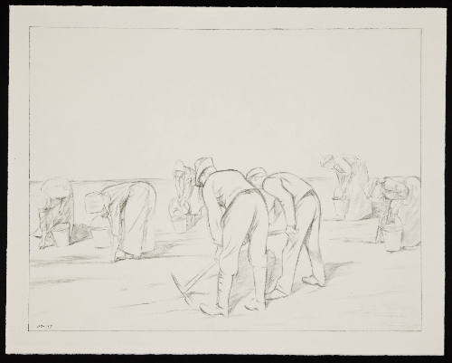 No. 46 "Potato-planting" [From 'The Great War: Britain's Efforts And Ideals shown in a series of lithographic prints: 'Work on the Land' series]