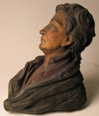Wooden Bust of Man carved in relief