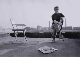 Francis Bacon on his roof at 80 Narrow Street, London