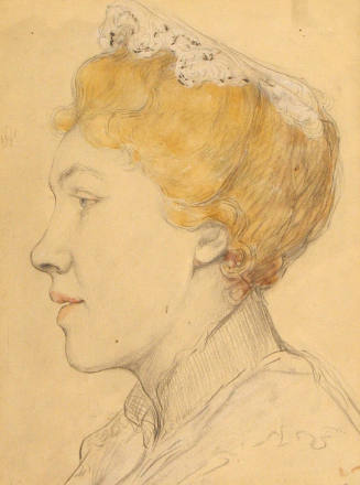 A Study (Girl servant in lace cap)