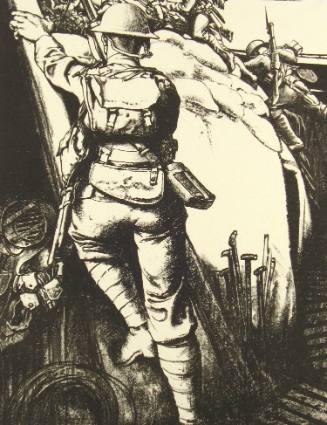 No. 17 "Over the Top" [From 'The Great War: Britain's Efforts And Ideals shown in a series of lithographic prints: 'Making Soldiers' series]